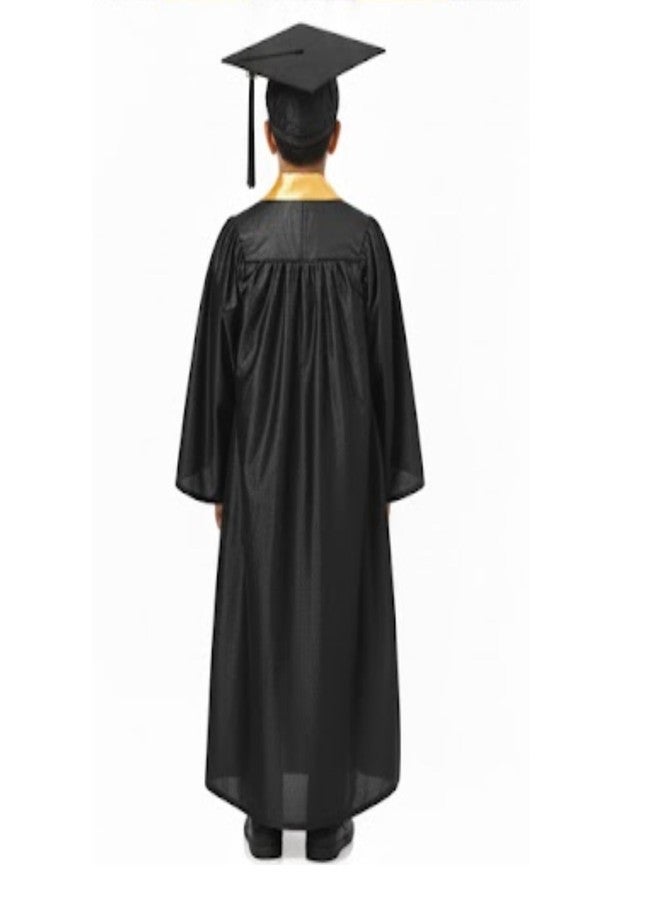 FANCY FLIGHT Kids Graduation Gown Set | Black Cap, Gown & Gold Stole for Boys & Girls | Preschool, Kindergarten, Elementary Ceremony Outfit (6-7 year) - Image 4